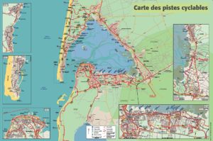 Carte des pistes cyclables du Bassin d'Arcachon